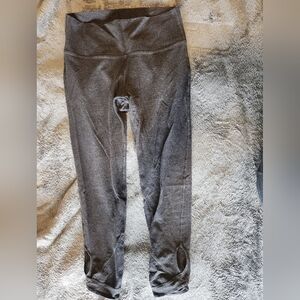 High-Waist Athletic Leggings with Ankle Cutouts